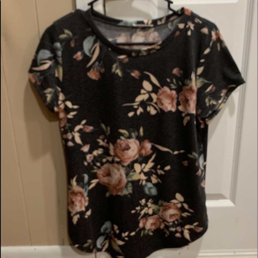 Floral shirt - super soft - navy background